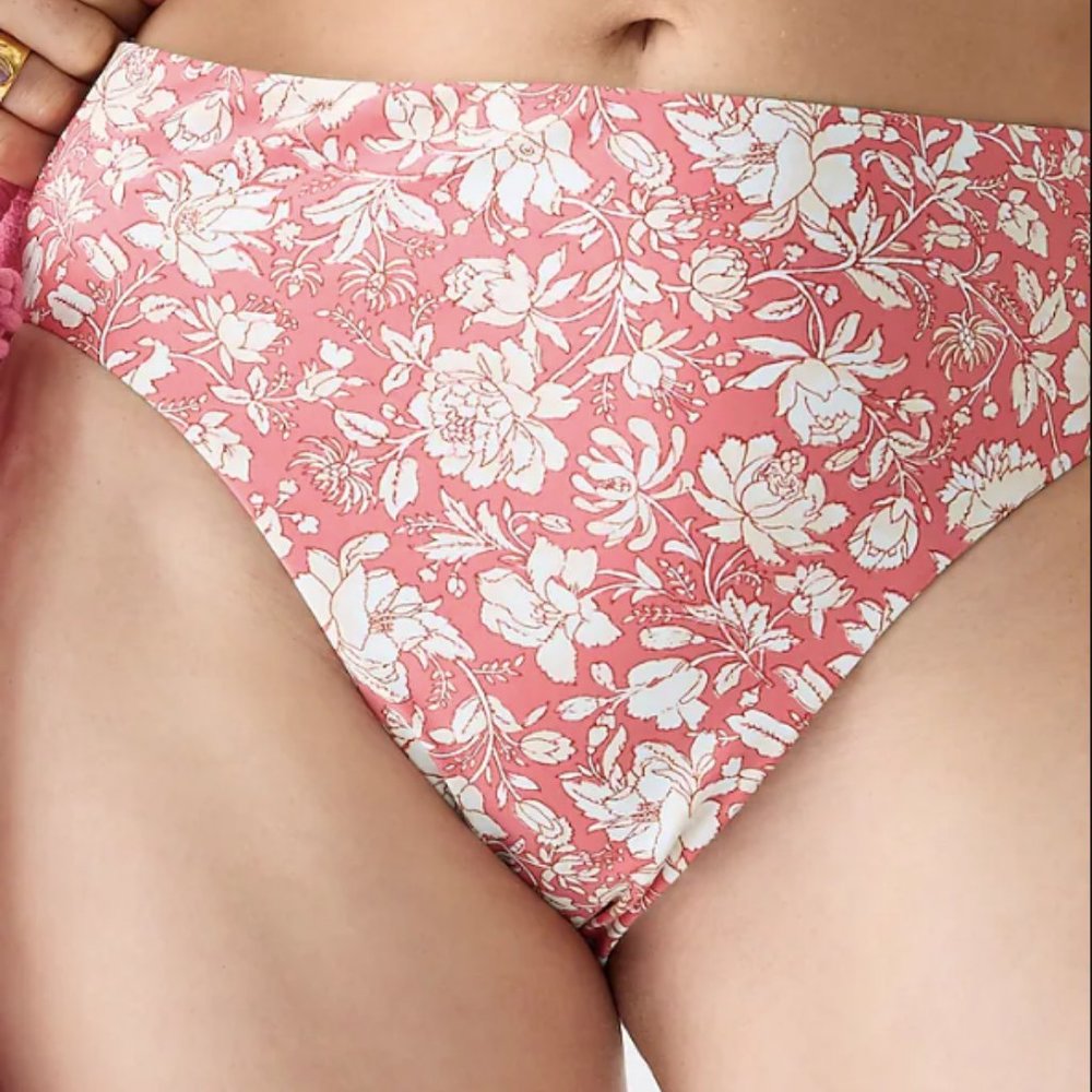 J. Crew High-rise Bikini Set Tossed Floral Dark Flamingo - Picture 5 of 10